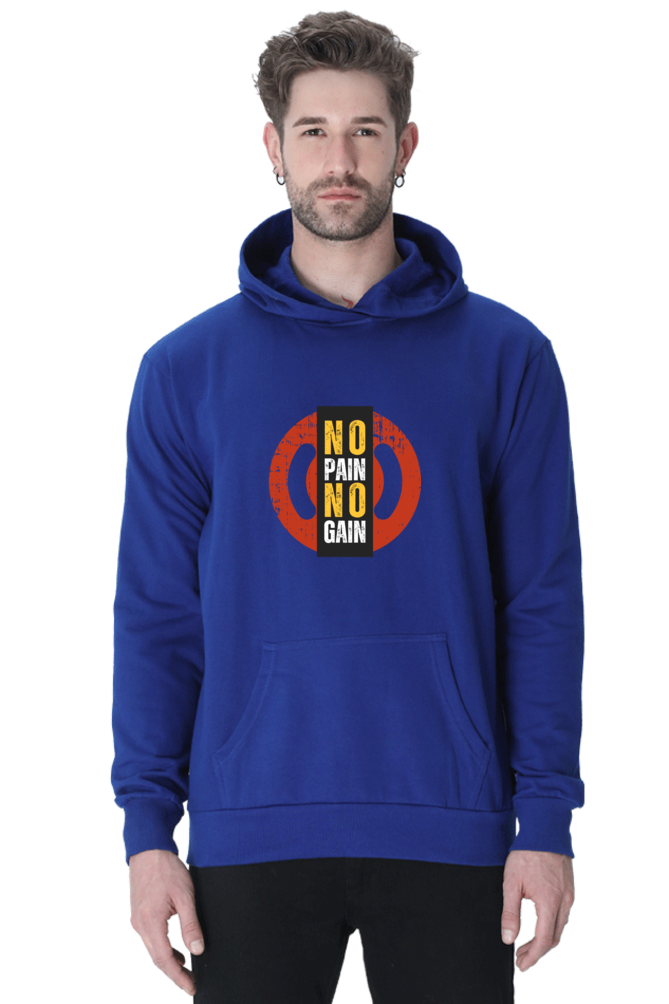 MEN || HOODIE SWEATSHIRT || MOTIVATIONAL QUOTE || NO PAIN NO GAIN