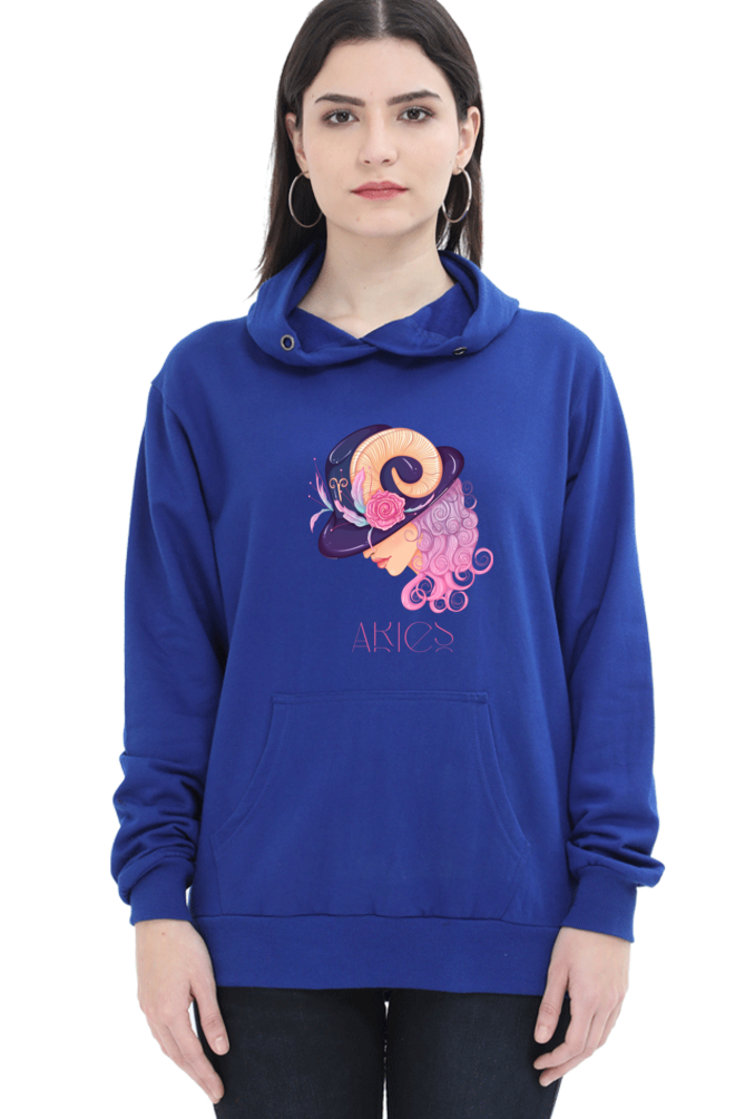 WOMEN || HOODIE SWEATSHIRT || ZODIAC SIGN || ASTROLOGY || ARIES || FLORAL PRINT || BIRTHDAY || GIFTS FOR HER