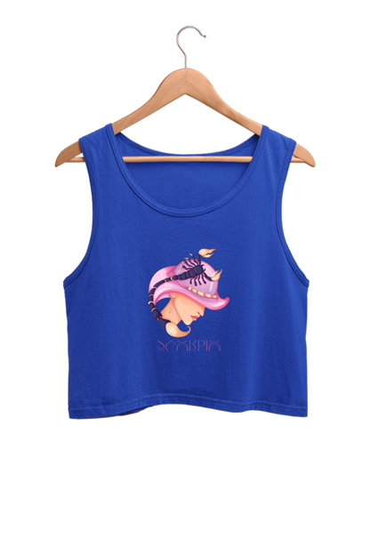 WOMEN || CROP TANK TOP || ZODIAC SIGN || ASTROLOGY || SCORPIO || WATER SIGN || LOYALTY || DEVOTIONAL || FANTASY || BIRTHDAY || GIFT FOR HER