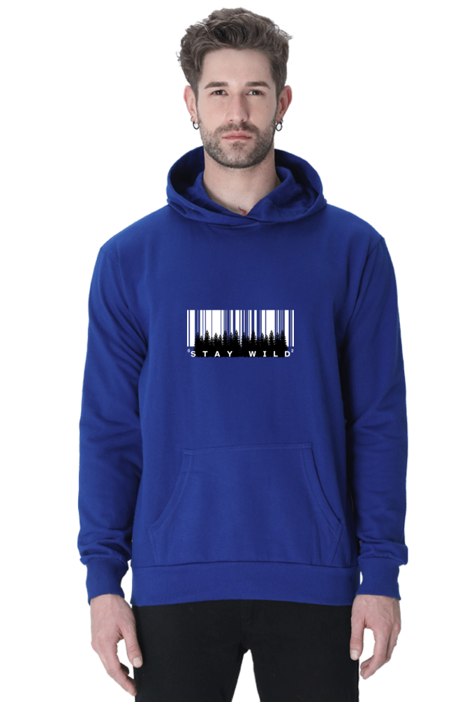 MEN || HOODIE SWEATSHIRT || BARCODE DESIGN || STAY WILD