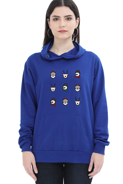 WOMEN || HOODIE SWEATSHIRT || MERRY CHRISTMAS || CHRISTMAS ICON || STREETWEAR || SANTA CLAUS || REINDEER || SNOWMAN || HOLIDAY FASHION || MINIMALIST || CHRISTMAS GIFTS || WINTER WEAR