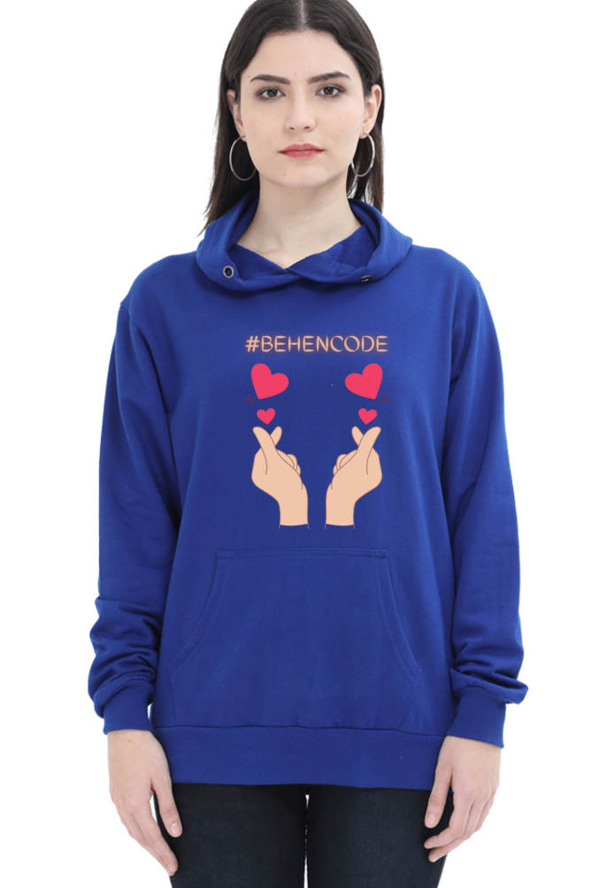 WOMEN || HOODIE SWEATSHIRT || HEART SYMBOL || SISTERHOOD || FRIENDSHIP || HAND GESTURE || FINGER HEART || SISTER LOVE || BEHENCODE || TRENDY WOMEN’S FASHION