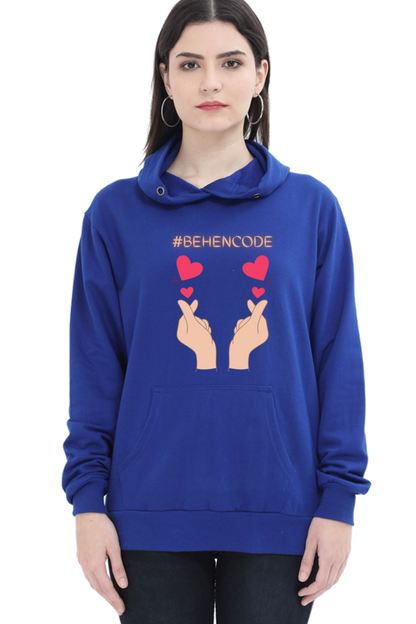 WOMEN || HOODIE SWEATSHIRT || HEART SYMBOL || SISTERHOOD || FRIENDSHIP || HAND GESTURE || FINGER HEART || SISTER LOVE || BEHENCODE || TRENDY WOMEN’S FASHION