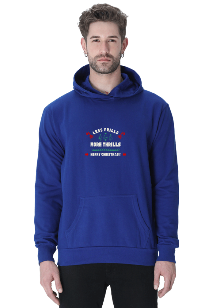 MEN || HOODIE SWEATSHIRT || MERRY CHRISTMAS || LESS FRILLS MORE THRILLS || WINTER WEAR