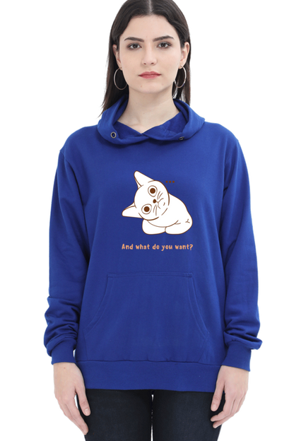 WOMEN || HOODIE SWEATSHIRT ||  CAT || ANIME || ANIMAL PRINT || QUIRKY || CAT LOVER || CUTE CAT || KITTEN || FUNNY || ANIMAL LOVER || CAT MEME || GRAPHIC DESIGN || GIFT FOR HER || WINTER WEAR