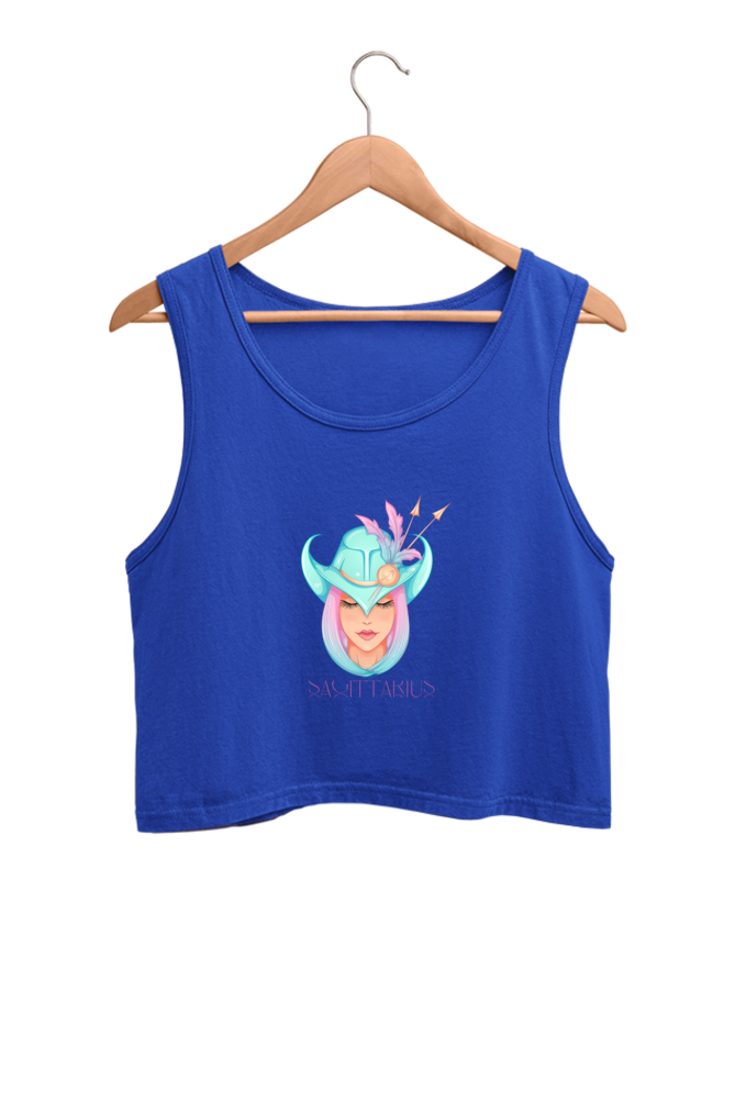 WOMEN || CROP TANK TOP || ZODIAC SIGN || ASTROLOGY || SAGITTARIUS || FREEDOM || COWBOY HAT || COWGIRL || BIRTHDAY || GIFT FOR HER