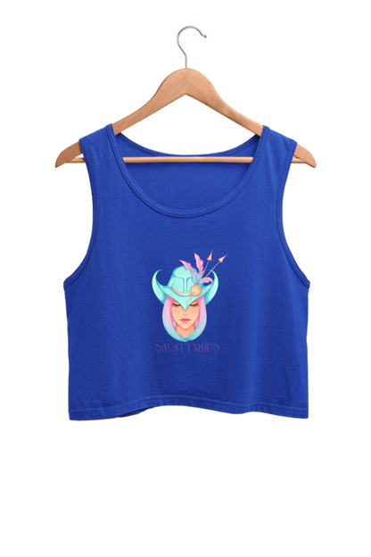 WOMEN || CROP TANK TOP || ZODIAC SIGN || ASTROLOGY || SAGITTARIUS || FREEDOM || COWBOY HAT || COWGIRL || BIRTHDAY || GIFT FOR HER