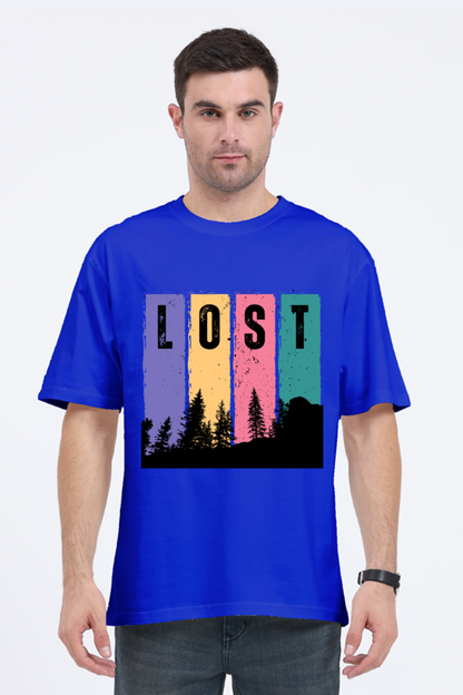 MEN || ROUND NECK OVERSIZED CLASSIC T-SHIRT || TRAVEL || LOST