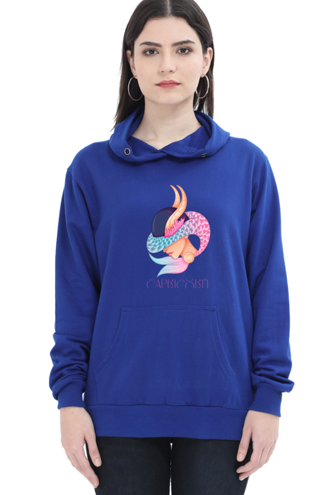 WOMEN || HOODIE SWEATSHIRT || ZODIAC SIGN || ASTROLOGY || CAPRICORN || EARTH || VECTOR ART || MERMAID || HORNED GOAT || BIRTHDAY || GIFT FOR HER